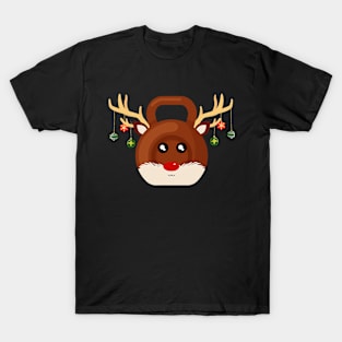 Christmas Gym Workout Reindeer Kettlebell For Gym Lover T-Shirt